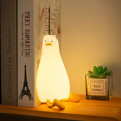 Lie Flat Duck Silicone Night Light Children's Bedside Table Lamp LED Smart With Sleep Night Light Pat Dimming Atmosphere Table Lamp Gift - ProTrendyz