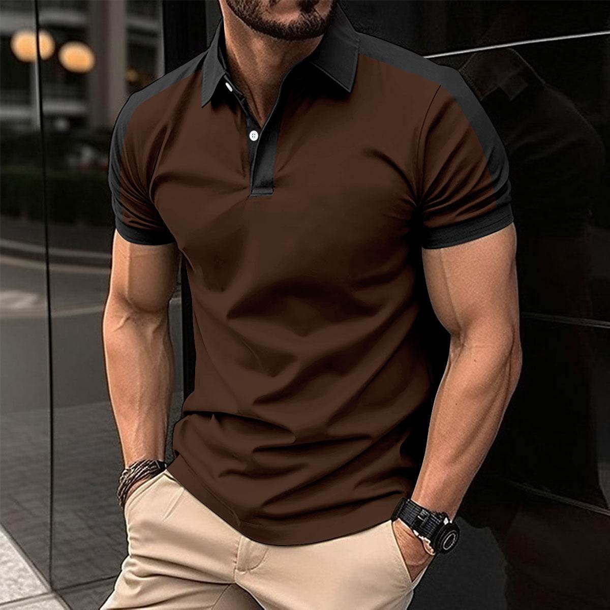 Men's Short Sleeve Business Shirt Summer Casual Polo Shirts - ProTrendyz