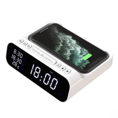 15W Three-in-one Wireless Charger Temperature Tester Multi Alarm Clock Fast Charging Mobile Phone Usb Charger Charging Station - ProTrendyz