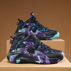 New Basketball Shoe Graffiti Rubber Breathable High Top Comfortable Men - ProTrendyz