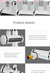 Kitchen Electric Water Tap Water Heater Temperature Display Cold Heating Faucet Hot Water Faucet Heater - ProTrendyz