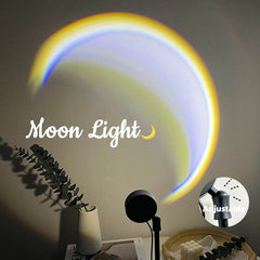 INS USB Moon Lamp LED Rainbow Neon Night Sunset Light Projector Photography Wall Atmosphere Lighting For Bedroom Home Decor - ProTrendyz