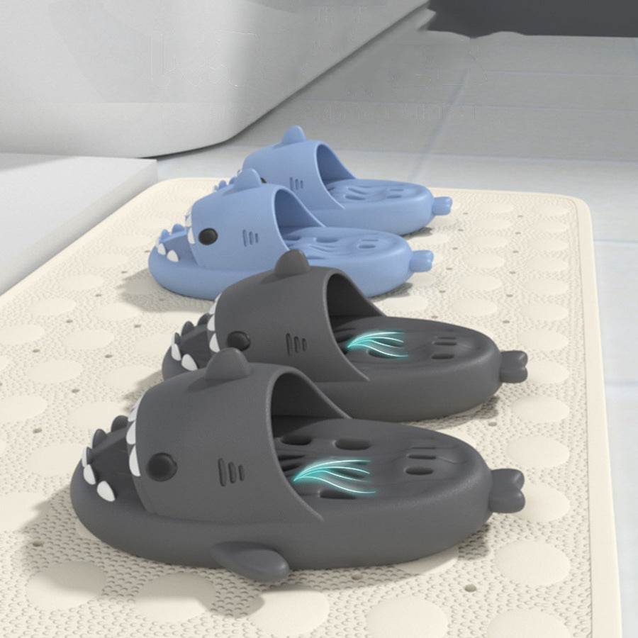 Shark Slippers With Drain Holes Shower Shoes For Women Quick Drying Eva Pool Shark Slides Beach Sandals With Drain Holes - ProTrendyz