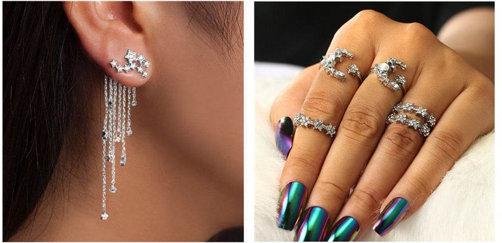 Shining Star Tassel Earrings Back Hanging Exquisite Earrings - ProTrendyz