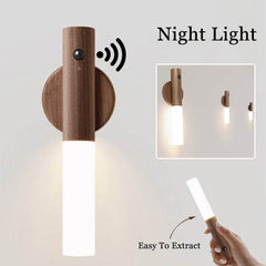 Auto LED USB Magnetic Wood Wireless Night Light Corridors Porch Lights PIR Motion Sensor Wall Light Cabinet Lamp - ProTrendyz