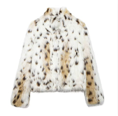 Winter Plush Coat Fashion Warm Thicken Fluffy Lapel Jacket Outwear Casual Long Sleeve Tops Womens Clothing