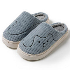 Striped Cat Slippers Indoor Couple Non-slip Floor Bedroom Slipper Winter Warm Plush House Shoes Women Men - ProTrendyz