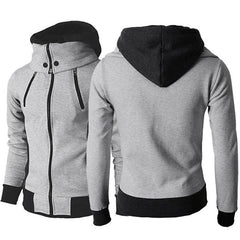 Men's Zip UP Hooded Jacket Fake Two Piece Sports Cardigan Casual Slim Sweatshirt Jacket - ProTrendyz