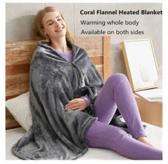 Winter Flannel Heated Blanket Cold Protection Body Warmer Usb Heated Warm Shawl Electric Heated Plush Blanket - ProTrendyz