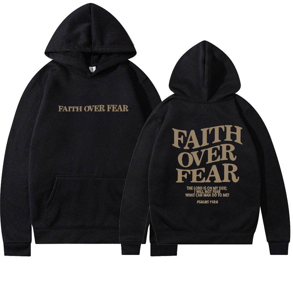 Faith Over Fear Christian Hoodie Christian Sweatshirt Jesus Hoodie Trendy Hoodie Bible Verse Shirt Unisex Aesthetic Clothes - ProTrendyz