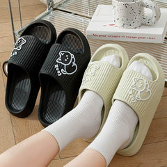Cute Cat Slippers Summer Women Home Shoes Bath Thick Platform Non-Slip Slides Indoor Outdoor - ProTrendyz