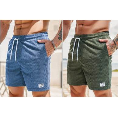 Lace-up Drawstring Shorts Summer Corduroy Sports Short Pants Mens Clothing - ProTrendyz