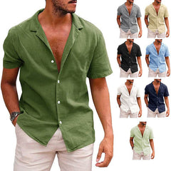 Men's Tops Casual Button Down Shirt Short Sleeve Beach Shirt Summer Mens Clothing - ProTrendyz