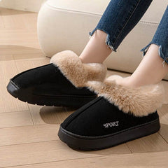 Cozy Plush Soft Slippers Shoes For Women Non-Slip Platform Shoes With Faux Fur Lining Mute Sole And Comfortable Fit For Indoor Wear - ProTrendyz