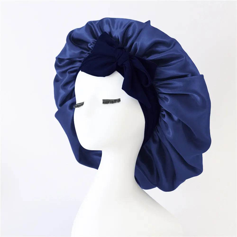 New Silk Bonnet For Sleeping Women Satin Bonnet Hair Bonnet Night Sleep Cap Scarf Wrap For Curly Hair With Tie Band For Curly Hair - ProTrendyz