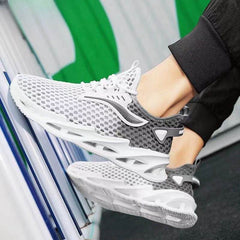 Men's Lace-up Sneakers Mesh Sports Shoes Fashion Hollow-sole Low Top Running Shoes - ProTrendyz