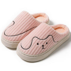 Striped Cat Slippers Indoor Couple Non-slip Floor Bedroom Slipper Winter Warm Plush House Shoes Women Men - ProTrendyz