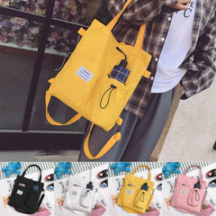Harajuku Canvas Bags Students Handbag With Pockets Preppy Buckpack Shoulder Bag For Women US - ProTrendyz
