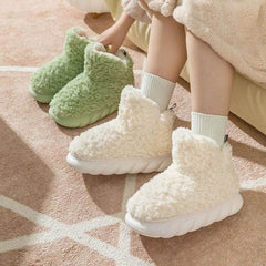 Winter Package Heeled Waterproof Home Indoor And Outdoor Wear Cute High Helper Cotton Slippers - ProTrendyz