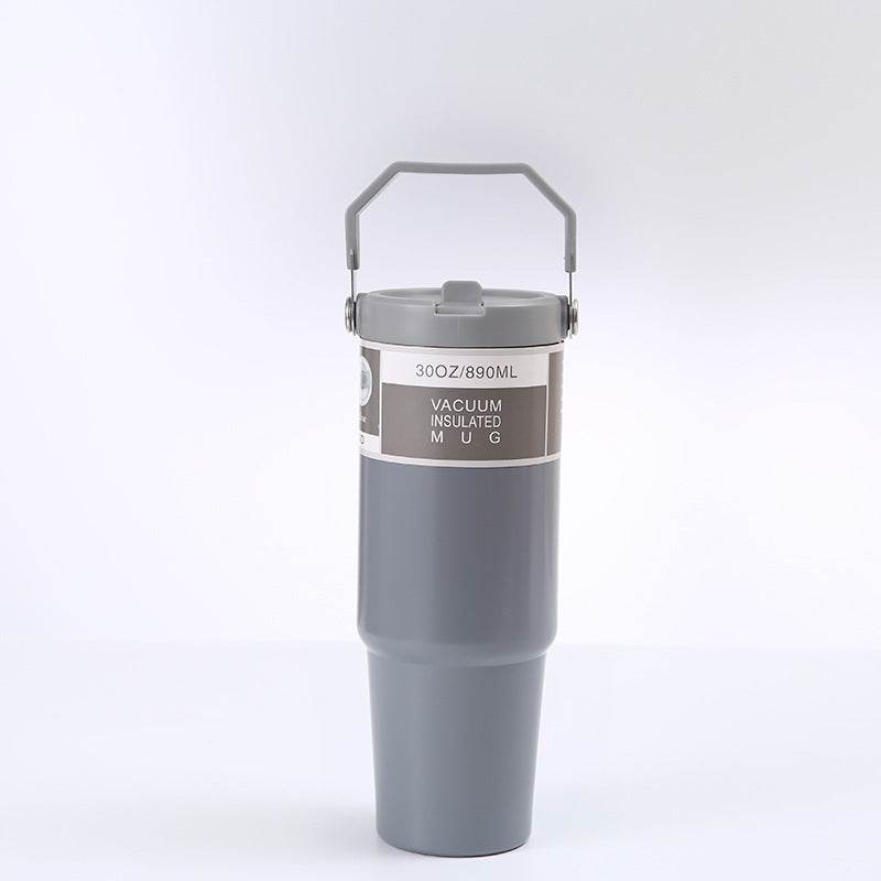 Portable Car Cup Stainless Steel Cup Travel Sports Water Bottle With Handle Cover Coffee Tumbler Cup - ProTrendyz