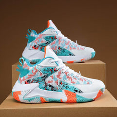 New Basketball Shoe Graffiti Rubber Breathable High Top Comfortable Men - ProTrendyz