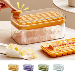 One-button Press Type Ice Mold Box Plastics Ice Cube Maker Ice Tray Mold With Storage Box With Lid Bar Kitchen Accessories - ProTrendyz