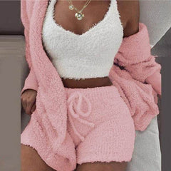 3 Pieces Of Fashionable Ladies Plush Home Clothes - ProTrendyz