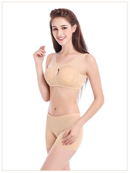 Plus Size Women Bra Ladies Cotton Quake-Proof Underwear Sleep Tops No Buckles Non Wire Lingerie With Removable Padded - ProTrendyz