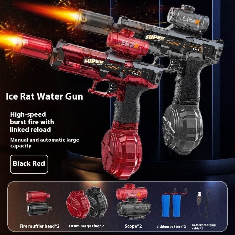 LED Lights Electric Water Guns Children Simulated Shooting Recoil Powerful Automatic Water Spray Gun Kids Summer Outdoor Toys - ProTrendyz