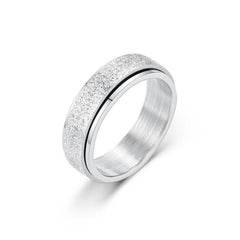Turnable Anxiety Rings Rainbow Silver Color Relieve Stress Rings For Women Men - ProTrendyz