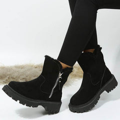 Thick Plush Snow Boots Women Faux Suede Non-slip Winter Shoes - ProTrendyz