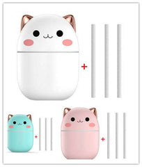 Air Humidifier Cute Cat Ultra-Silent USB Office Household Bedroom Car Aromatherapy Air Purifier With Led Cool Mist Spray - ProTrendyz