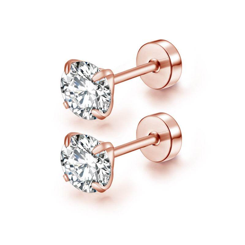 Women's Fashion Zircon Round Cake Earrings - ProTrendyz