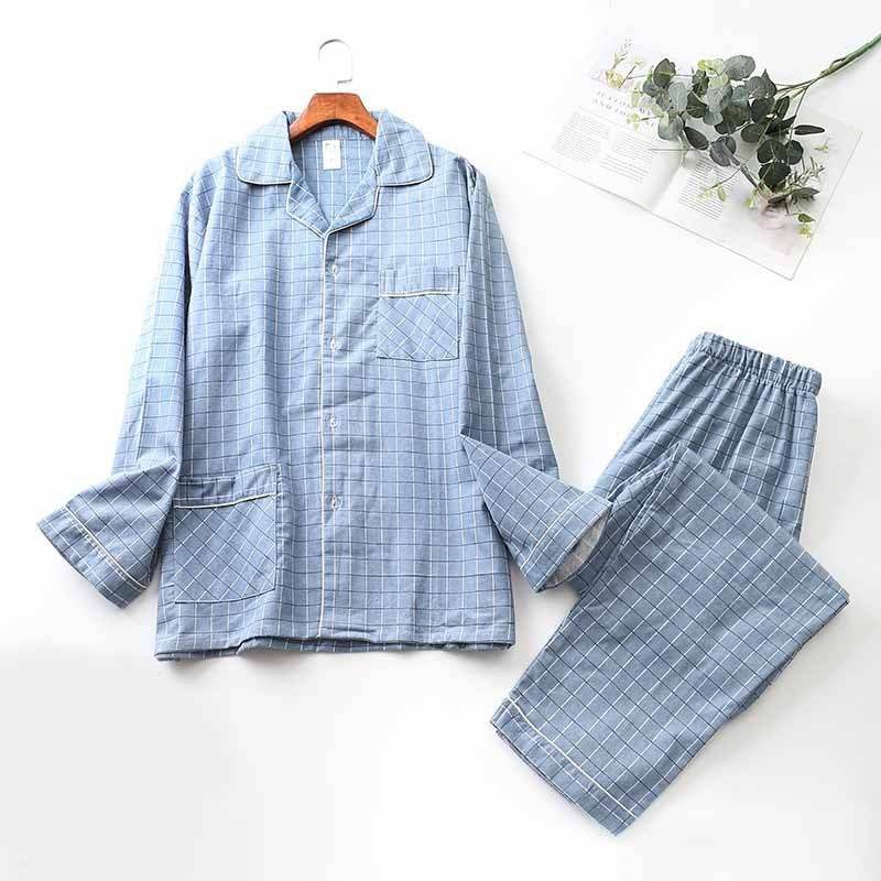 Brushed Cloth Long-sleeved Lapel Pajama Set - ProTrendyz