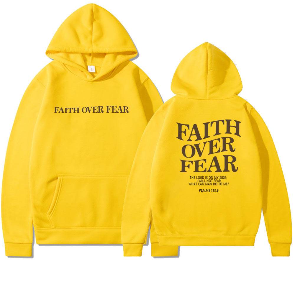 Faith Over Fear Christian Hoodie Christian Sweatshirt Jesus Hoodie Trendy Hoodie Bible Verse Shirt Unisex Aesthetic Clothes - ProTrendyz