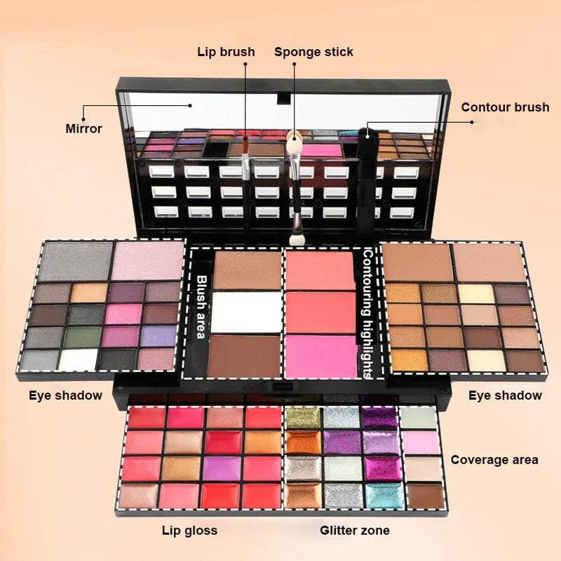 74 Colors Makeup Set Lip Gloss Blush Eyeshadow Highlight Combination Plate Wholesale Makeup Set - ProTrendyz