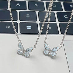 Fashion Blue Luminous Butterfly Necklace Bracelet Set For Glow In The Dark Women Clavicle Chain Choker Party Jewelry Set Gift - ProTrendyz