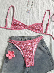 Tube-top Backless Lace-up Sexy Bikini Two-piece Swimsuit