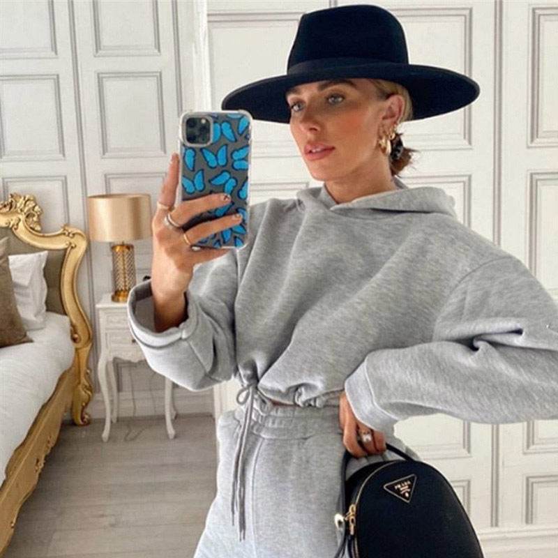 Jogging Suits For Women 2 Piece Sweatsuits Tracksuits Sexy Long Sleeve HoodieCasual Fitness Sportswear - ProTrendyz