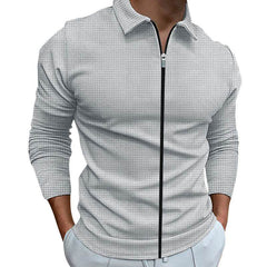 Men's Clothing Waffle Style Zipped Lapel Jacket Outdoor Sports Tops - ProTrendyz