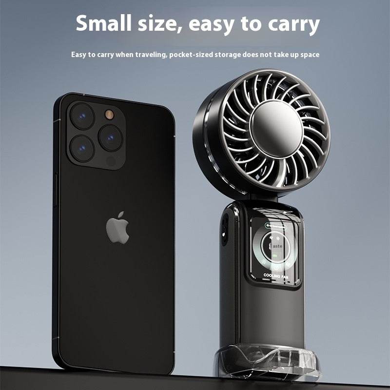 Creative Digital Display Refrigeration Ice Compress Turbine High-speed Handheld Fan - ProTrendyz