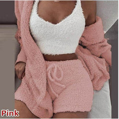 3 Pieces Of Fashionable Ladies Plush Home Clothes - ProTrendyz