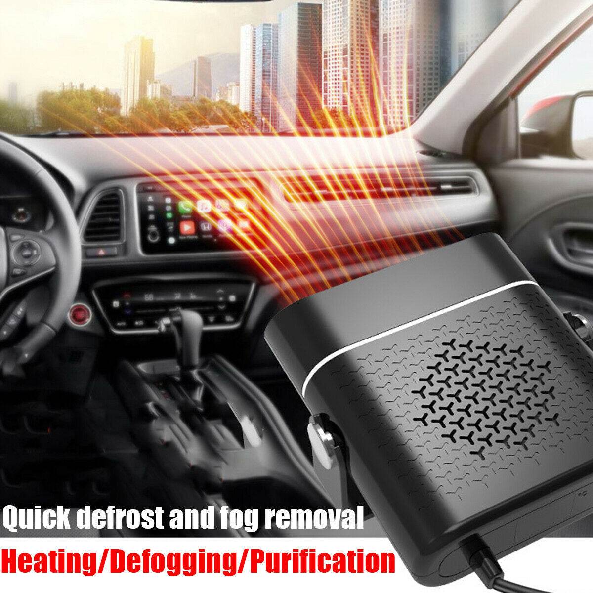 3 In 1 Car Heater Defogger Plug In Cigarette Lighter Mini Car Heater Defroster ABS Car Heaters Fan Defogger Anti-Fog - ProTrendyz