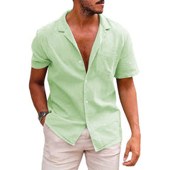 Men's Tops Casual Button Down Shirt Short Sleeve Beach Shirt Summer Mens Clothing - ProTrendyz