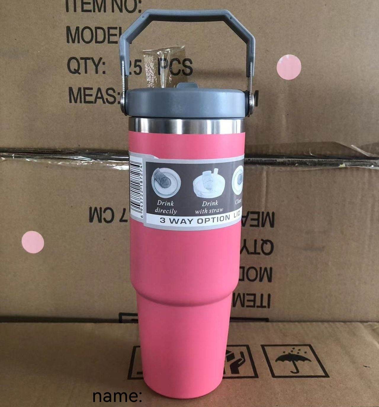 Portable Car Cup Stainless Steel Cup Travel Sports Water Bottle With Handle Cover Coffee Tumbler Cup - ProTrendyz