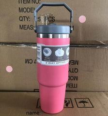 Portable Car Cup Stainless Steel Cup Travel Sports Water Bottle With Handle Cover Coffee Tumbler Cup - ProTrendyz