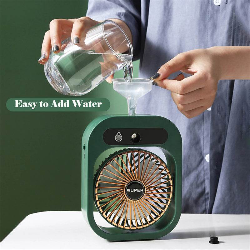 Air Conditioning Fan Desk Misting Fan Air Cooler Cooling USB Rechargeable Humidifier Portable Spray Fan With 3 Wind Speeds Mist Fan For Home - ProTrendyz