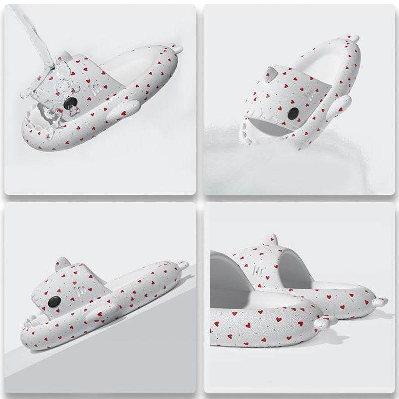 Lovers Shark Slippers Heart Print Shoes Women Men - ProTrendyz