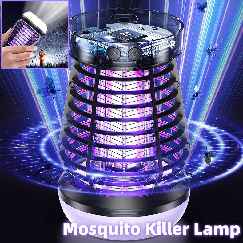 2in1 Mosquito Killer Lamp Electric Fly Catcher USB Rechargeable Electric Mosquito Swatter Electric Fly Trap With Night Light S0S Emergency Light Mosquito Killer Terrace Camping - ProTrendyz