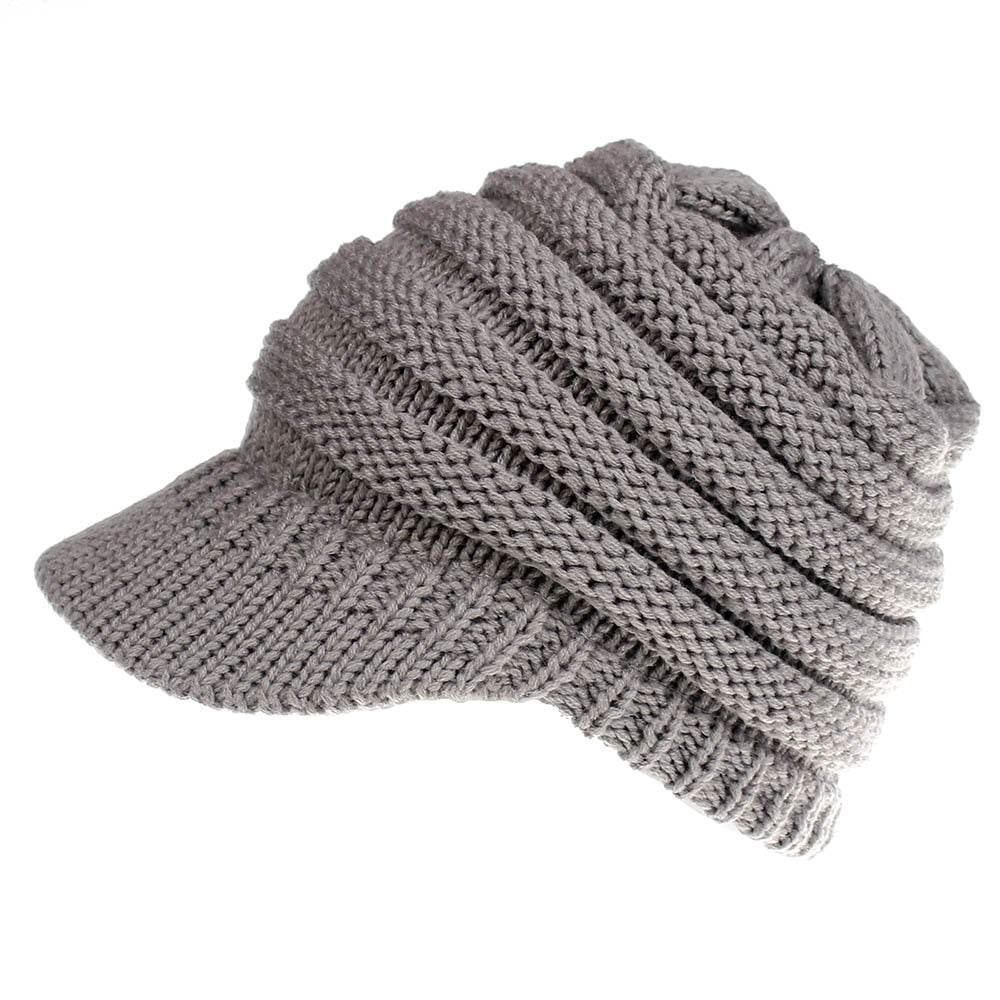 Women Ponytail Beanies Autumn Winter Hats Female Soft Knitting Caps Warm Ladies Skullies - ProTrendyz